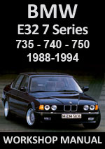 BMW E32 735, 740, 750 Service Manual PDF Download