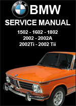 BMW 1502, 1602, 1802, 2002, 2002A, 2002Ti, 2002Tii Workshop Manual